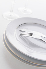 Table setting with knife and fork