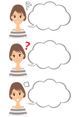 女性表情　吹き出し