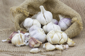 Fresh garlic in package