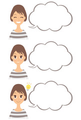 女性表情　吹き出し
