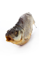 Dried fish on a white background