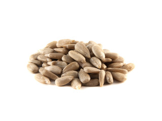 Sunflower seeds isolated on white background