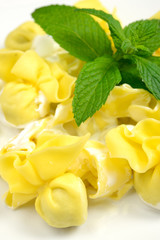 pouches with cream sauce
