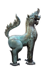 Fototapeta premium Bronze statue thai art creature
