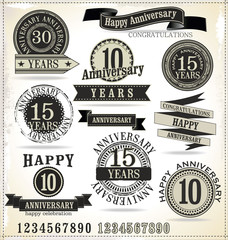 Anniversary retro labels