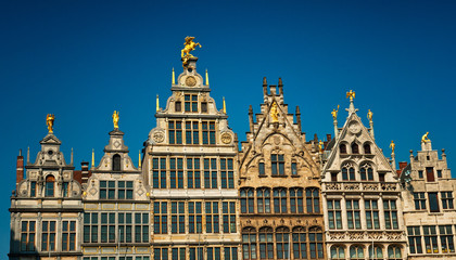 Fototapeta na wymiar Ładne domy w Antwerpii, w Belgii