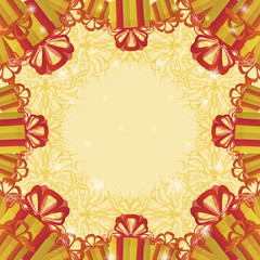 Holiday background with gift boxes