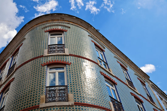 gefliestes Haus in Lissabon