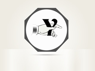 Vector ornamental letter Y sign alphabet and logo