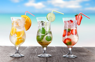 Summer drinks on the beach