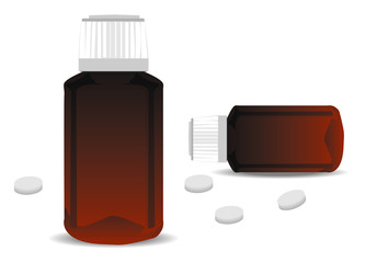 Medical bottle and pills