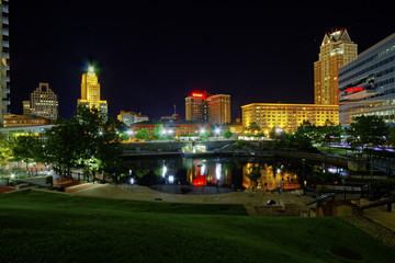 Providence Place, Rhode Island, at night