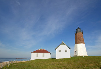 Fototapeta na wymiar The Point Judith Light on the Rhode Island coast