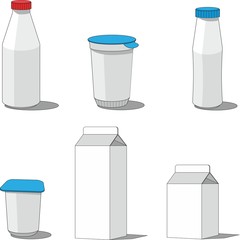 Milk packaging  set 001
