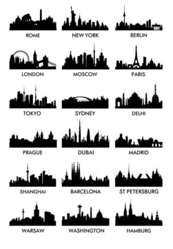 Top city ​​silhouette vector