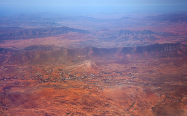 Fototapeta na wymiar central Fuerteventura z powietrza