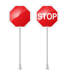 stop road sign with support