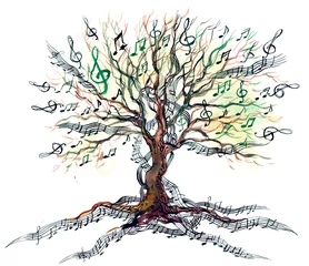 Poster de jardin Peintures arbre musical
