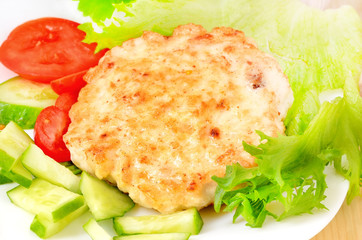 Chicken cutlet with vegetables