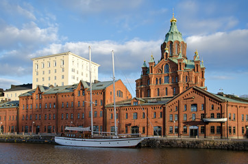 Obraz premium Helsinki at sunset.