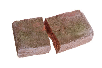 Broken brick isolated