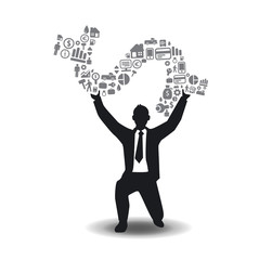 Elements are small icons Finance make in business man with money