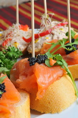 Catering snacks, appetizers or finger food / Tapas