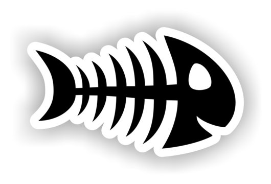 black fish bone stickers
