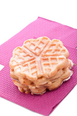 sweet sugared brown baked waffles