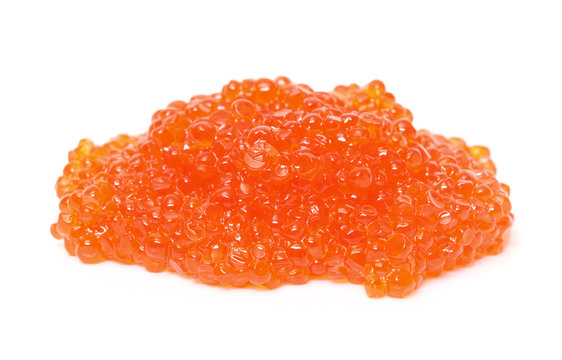 Red salted caviar, heap