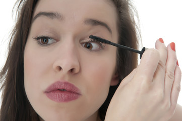 Fototapeta premium Frau mit Wimperntusche