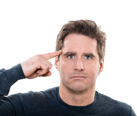 Fototapeta premium mature man gesturing crazy portrait