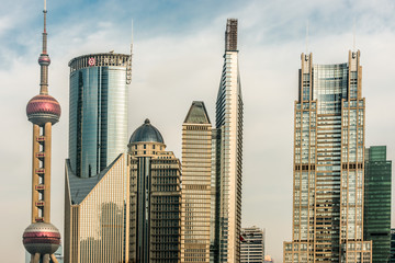 Fototapeta premium skyscrapers building towers pudong skyline shanghai china