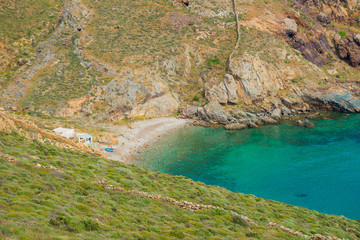 Greece Cyclades Islands, Panoramic sea view from Syros at a hot © korpithas