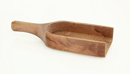 Wooden Scoop On White Background