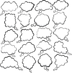 Obraz premium Comic cloud speech bubbles.