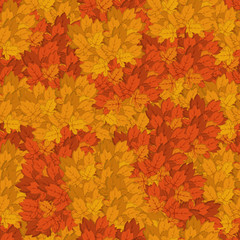 Naklejka na ściany i meble Autumn leaves seamless background.