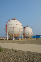 Gas tanks for petrochemical plant