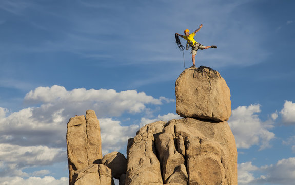 Climber on the summit.