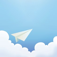 Paper Plane in The Sky Vector File EPS10