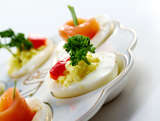 stuffed eggs with salmon