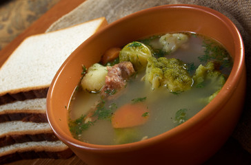 italian  farm-style   soup with broccoli
