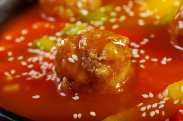 pork with tart sweet sauce