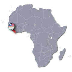 Afrikakarte und Liberia