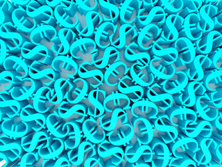 3d symbol euro and dollar