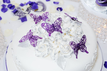 Wedding cake with butterflys