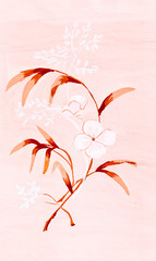 white flower on pink paper