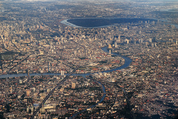 Bangkok view from the plane