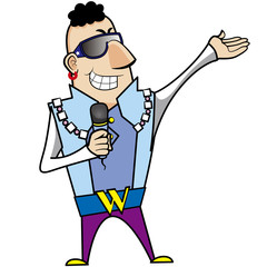 illustration of cool cartoon artiste