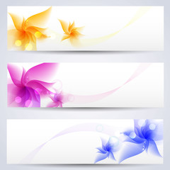 set of flower vector background